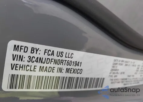 2024 Jeep Compass Latitude Lux Fwd from USA, damaged, VIN 3C4NJDFN0RT601941